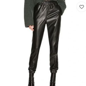 BB Dakota Leather Joggers - Black